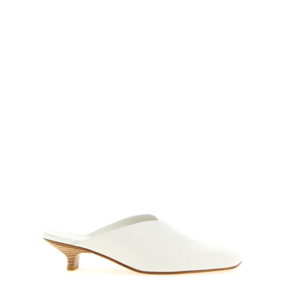 VICINI White Calfskin Mid Heel Women's Pumps